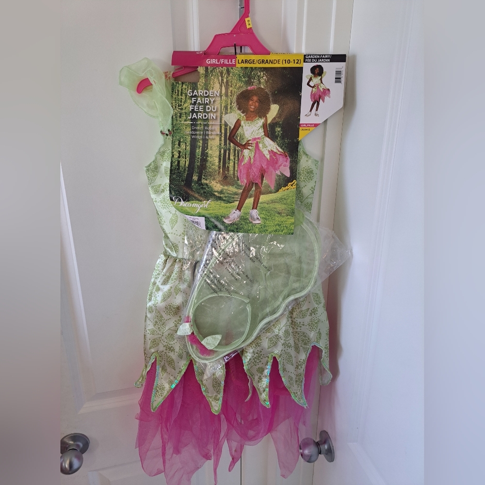 Brand New Garden Fairy Costume for Kids - Pink and Green. Size Large(10/12)